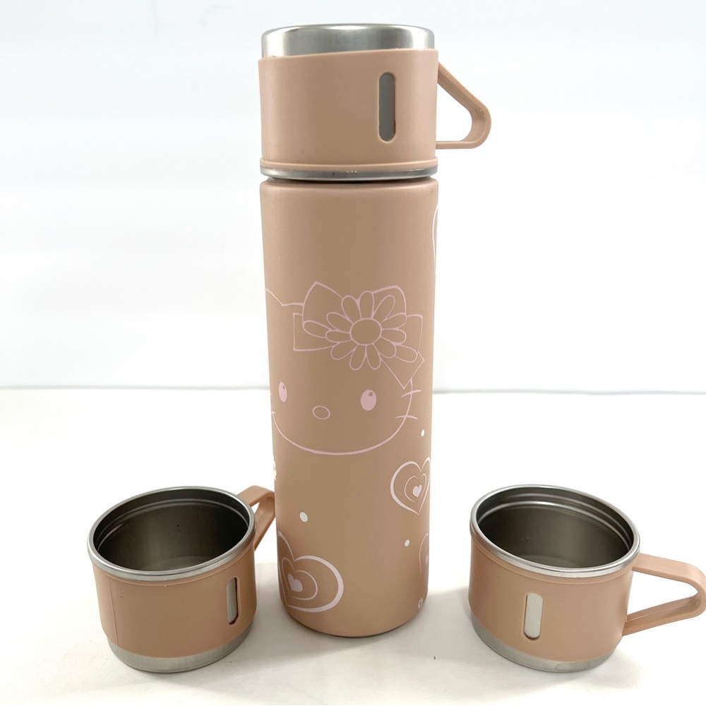Hello Kitty Vacuum Flask Set w/ 2 Cups – Pink